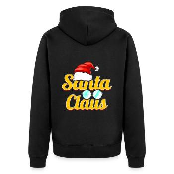 Père Noël Logo Santas Chapeau Et Lunettes Noël - Veste à capuche bio Premium Unisexe - noir - Dos - Nico (187cm)