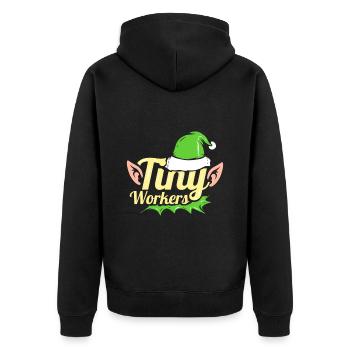 The Little Elfes Are Tiny Workers For Christmas - Unisex Premium Organic Zip Hoodie - black - Back - Nico (187cm)