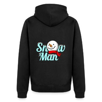 The SnowMan Costume For Christmas - Unisex Premium Bio Zip Hoodie - Schwarz - Hinten - Nico (187cm)
