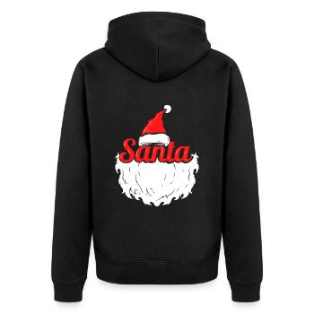 Santa's Hat and Santa Beard Costume For Christmas - Unisex Premium Organic Zip Hoodie - black - Back - Nico (187cm)