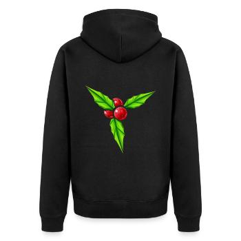 Big Mistletoe For Christmas - Unisex Premium Organic Zip Hoodie - black - Back - Nico (187cm)