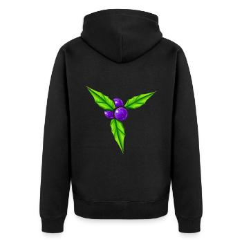 Purple Berrys On A Mistletoe For Christmas - Unisex Premium Bio Zip Hoodie - Schwarz - Hinten - Nico (187cm)