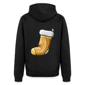 Sock For Your Chimney For Christmas With Bitcoin - Unisex Premium Bio Zip Hoodie - Schwarz - Hinten - Nico (187cm)