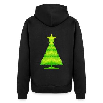 Green Balm Fir Or White Spruce As Christmas Tree - Unisex Premium Organic Zip Hoodie - black - Back - Nico (187cm)