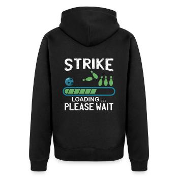 Strike Chargement | Drôle de bowling - Veste à capuche bio Premium Unisexe - noir - Dos - Nico (187cm)