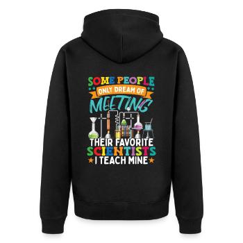 J’enseigne à mes scientifiques professeur de chimie - Veste à capuche bio Premium Unisexe - noir - Dos - Nico (187cm)