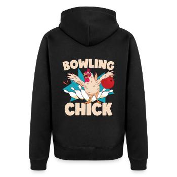 Drôle de bowling Bowler Femmes - Veste à capuche bio Premium Unisexe - noir - Dos - Nico (187cm)