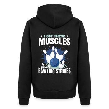 J’ai obtenu ces muscles sous forme de frappes de bowling - Veste à capuche bio Premium Unisexe - noir - Dos - Nico (187cm)