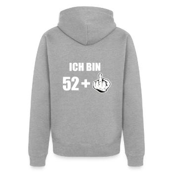 53 Geburtstag - Unisex Premium Bio Zip Hoodie - Grau meliert - Hinten - Nico (187cm)