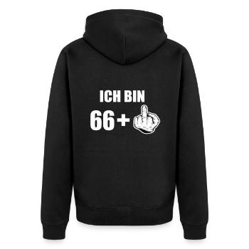 67 Geburtstag - Unisex Premium Bio Zip Hoodie - Schwarz - Hinten - Nico (187cm)
