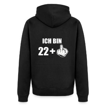 23 Geburtstag - Unisex Premium Bio Zip Hoodie - Schwarz - Hinten - Nico (187cm)
