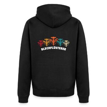 Spengler Beruf Bauspengler Sprüche - Unisex Premium Bio Zip Hoodie - Schwarz - Hinten - Nico (187cm)