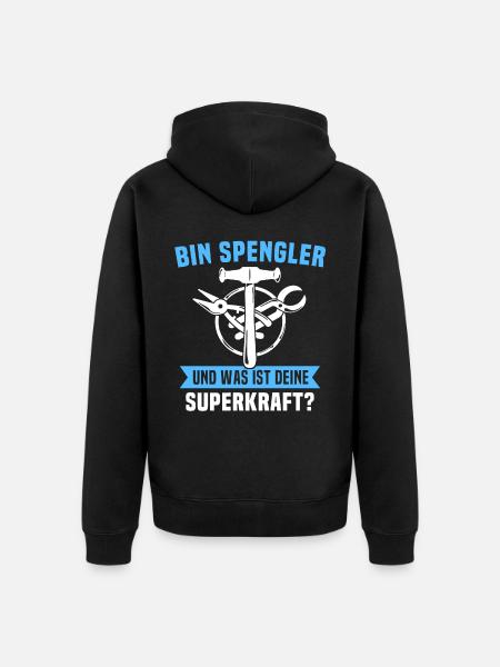 Spengler Beruf Bauspengler Sprüche - Unisex Premium Bio Zip Hoodie - Schwarz