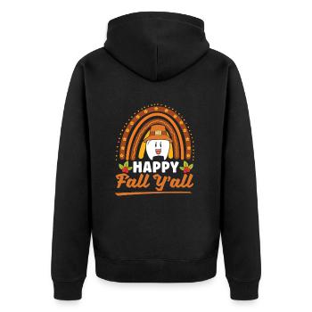 Alles Gute Zum Herbst Thanksgiving Zahnarzt Dental - Unisex Premium Bio Zip Hoodie - Schwarz - Hinten - Nico (187cm)