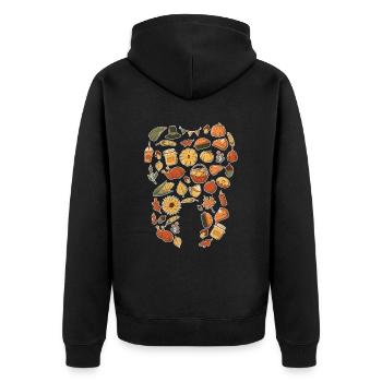 Thanksgiving Food Molar Dentist Dental Technician - Unisex Premium Organic Zip Hoodie - black - Back - Nico (187cm)