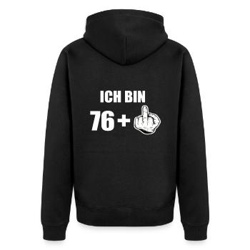 77 Geburtstag - Unisex Premium Bio Zip Hoodie - Schwarz - Hinten - Nico (187cm)