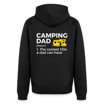Camping Zelten Wohnmobil - Unisex Premium Bio Zip Hoodie - Schwarz - Hinten - Nico (187cm)