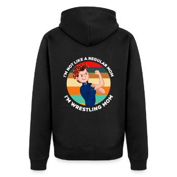 Wrestling Mama - Unisex Premium Organic Zip Hoodie - black - Back - Nico (187cm)