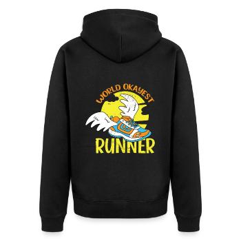 Jogging Jogger Race Race Marathon Running - Veste à capuche bio Premium Unisexe - noir - Dos - Nico (187cm)