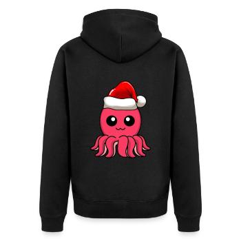 Octopus Comic Christmas - Unisex Premium Organic Zip Hoodie - black - Back - Nico (187cm)