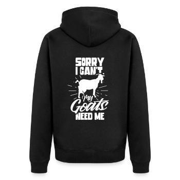 Malheureusement, mes chèvres n’ont pas besoin de moi animal - Veste à capuche bio Premium Unisexe - noir - Dos - Nico (187cm)