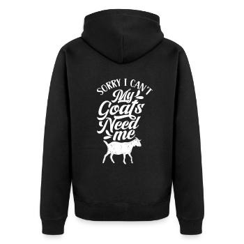 Malheureusement, mes chèvres n’ont pas besoin de moi animal - Veste à capuche bio Premium Unisexe - noir - Dos - Nico (187cm)