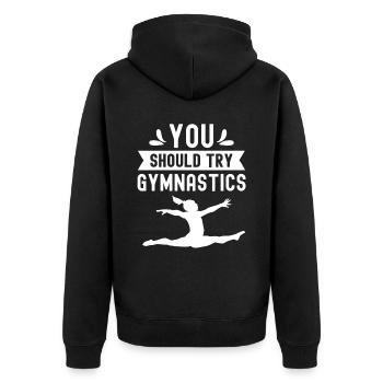 Vous devriez essayer Gymnastique Gymnastique Gymnaste - Veste à capuche bio Premium Unisexe - noir - Dos - Nico (187cm)