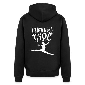 Gymnast Gymnast Girls Gymnastics Gymnastics - Unisex Premium Organic Zip Hoodie - black - Back - Nico (187cm)