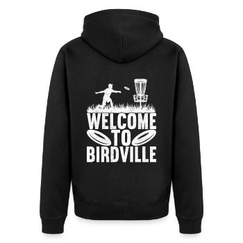 Disc Golf Disc Golfer - Unisex Premium Organic Zip Hoodie - black - Back - Nico (187cm)