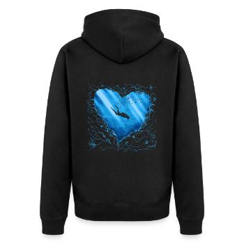 Diving Diver Diver - Unisex Premium Organic Zip Hoodie - black - Back - Nico (187cm)