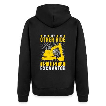 Conducteur d’excavatrice Mon autre trajet est une excavatrice - Veste à capuche bio Premium Unisexe - noir - Dos - Nico (187cm)