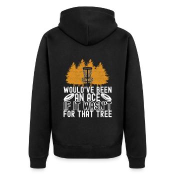 Disc Golf Disc Golfer - Unisex Premium Organic Zip Hoodie - black - Back - Nico (187cm)