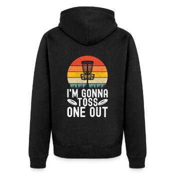 Disc Golf Disc Golfer - Unisex Premium Organic Zip Hoodie - black - Back - Nico (187cm)