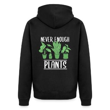 Jamais assez de plantes Pflanzen - Veste à capuche bio Premium Unisexe - noir - Dos - Nico (187cm)