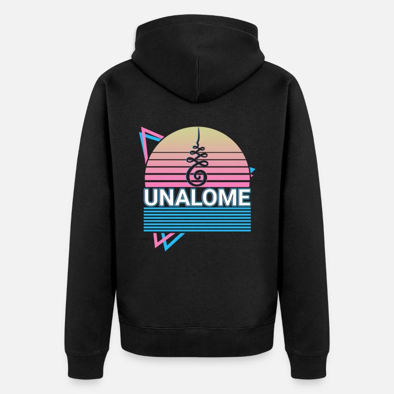 Unalome Rétro - Veste à capuche bio Premium Unisexe - noir