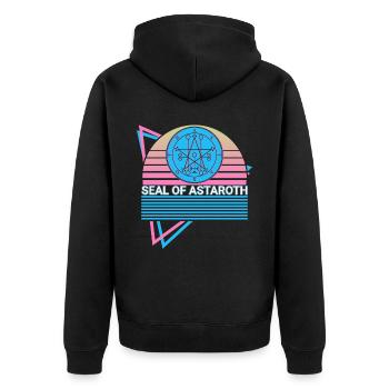 Sceau d’Astaroth Sigil Retro - Veste à capuche bio Premium Unisexe - noir - Dos - Nico (187cm)