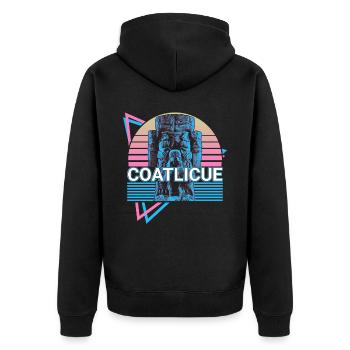 Coatlicue Mère des Dieux Déesse Aztèque des Aztèques - Veste à capuche bio Premium Unisexe - noir - Dos - Nico (187cm)