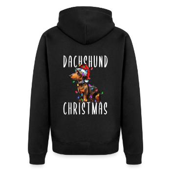 Teckel Noël - Veste à capuche bio Premium Unisexe - noir - Dos - Nico (187cm)