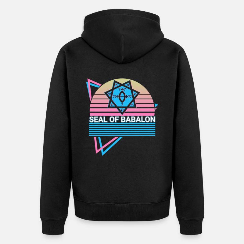 Sceau de Babalon Retro - Veste à capuche bio Premium Unisexe - noir