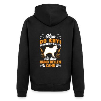 Do Khyi schnarcht lauter Tibetmastiff Tibetdogge - Unisex Premium Bio Zip Hoodie - Schwarz - Hinten - Nico (187cm)