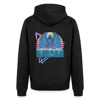 Guardian Angel Ancient Judaism Retro - Unisex Premium Organic Zip Hoodie - black - Back - Nico (187cm)
