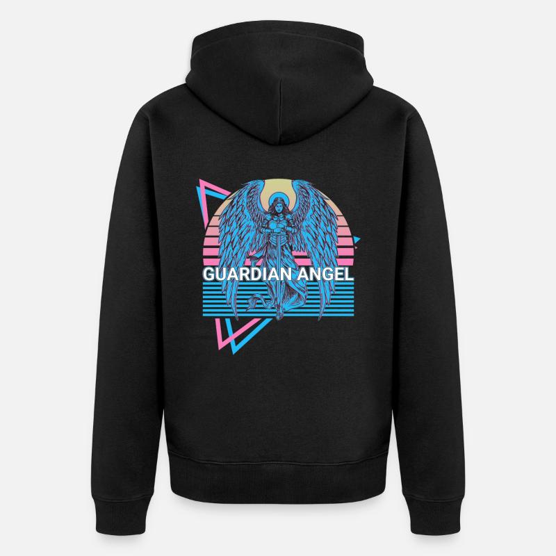 Schutzengel Altes Judentum Retro - Unisex Premium Bio Zip Hoodie - Schwarz