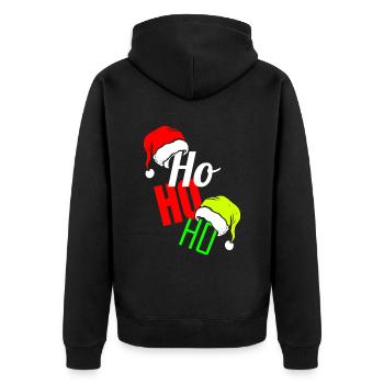 Ho HO HO Elfs Hat et Santas Hat pour Noël - Veste à capuche bio Premium Unisexe - noir - Dos - Nico (187cm)