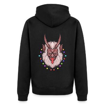 Evil Krampus Devil Demon Dark Christmas - Unisex Premium Bio Zip Hoodie - Schwarz - Hinten - Nico (187cm)