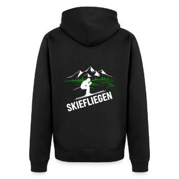 Skiefliegen Sport Winter Skispringen - Unisex Premium Bio Zip Hoodie - Schwarz - Hinten - Nico (187cm)