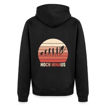Hoch Hinaus Sonnenhintergrund Skispringen - Unisex Premium Bio Zip Hoodie - Schwarz - Hinten - Nico (187cm)