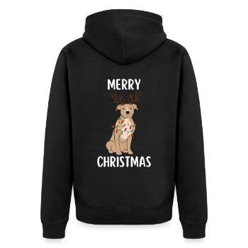 Joyeux Noël Drôle de Chemise de Noël - Veste à capuche bio Premium Unisexe - noir - Dos - Nico (187cm)