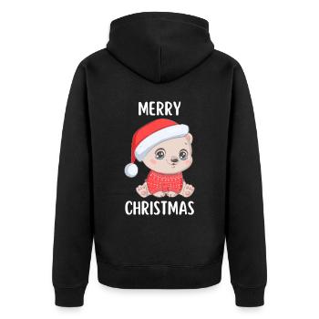 Joyeux Noël Drôle de Chemise de Noël - Veste à capuche bio Premium Unisexe - noir - Dos - Nico (187cm)