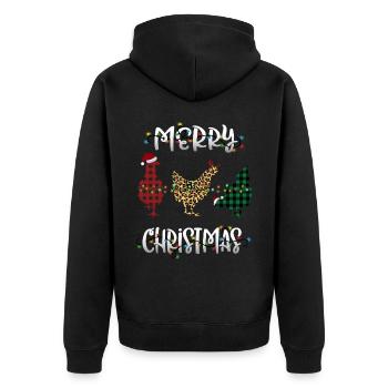Merry Christmas - Unisex Premium Bio Zip Hoodie - Schwarz - Hinten - Nico (187cm)