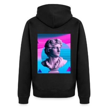 Vaporwave Statue Buste romain - Veste à capuche bio Premium Unisexe - noir - Dos - Nico (187cm)